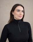 Turtrøye i ull med silke, til dame og herre - Svart