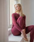 Kosebukse i ull med silke - Plomme