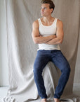 Singlet i ull med silke unisex - Natur - Hvit/natur