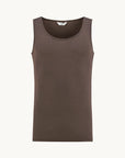 Singlet i ull med silke unisex - Brun