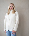 Jakke i ullfleece til dame - Hvit/natur