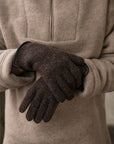 Hansker m/skinnkant - Brun