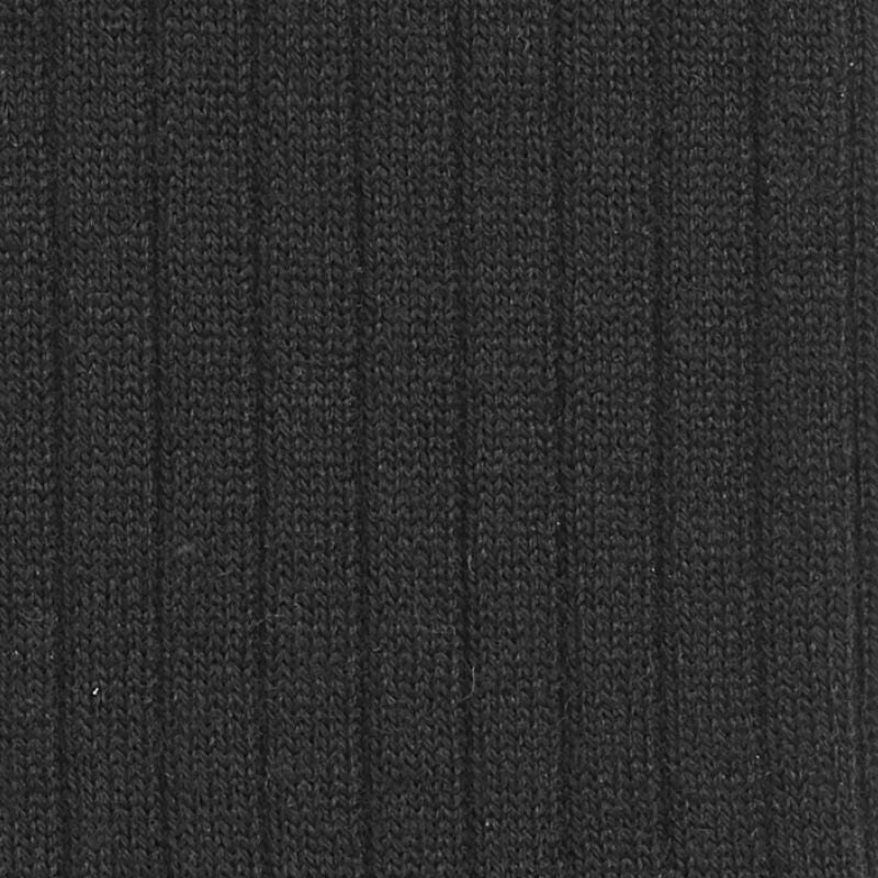 Ribbestrikket knestrømper  i ull - Svart - swatch