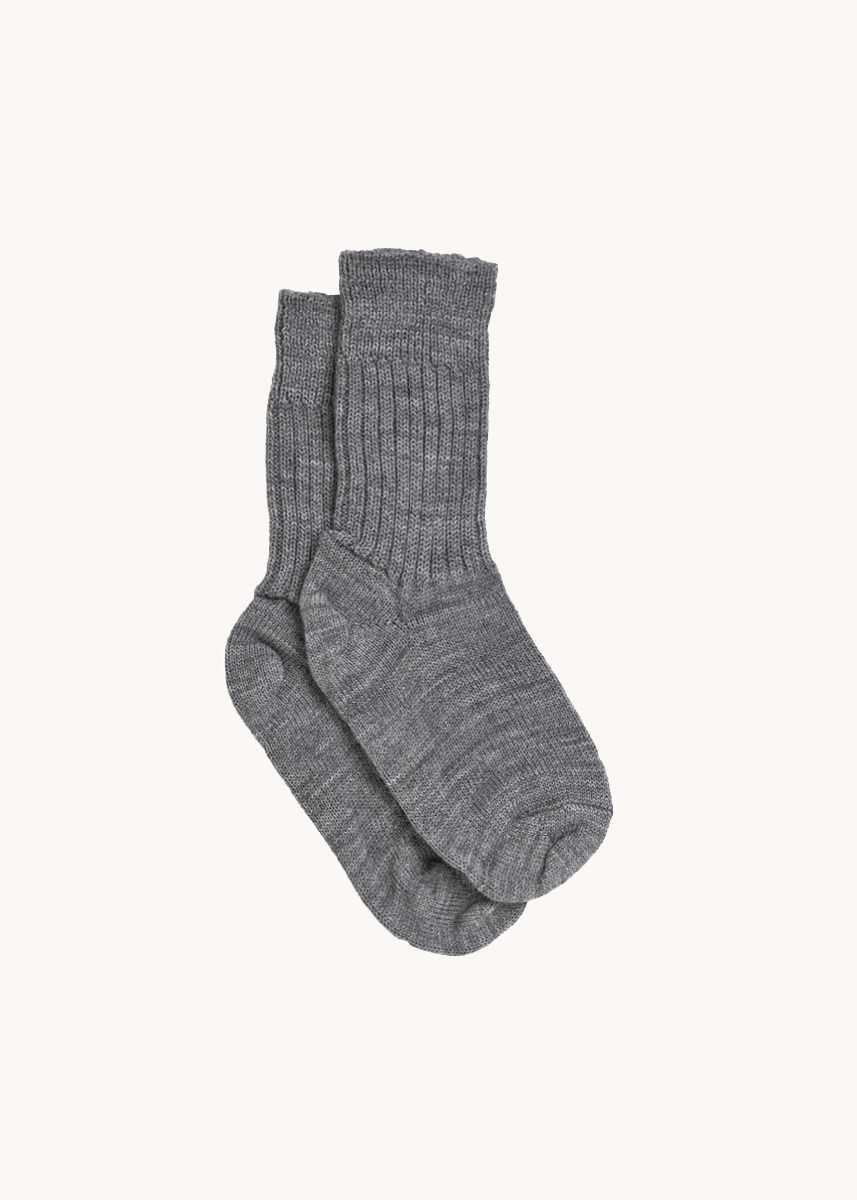 Mellomtykke ullsokker i 100% ull - Grå