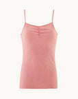 Singlet m/stropper i ull med silke - Lys rose