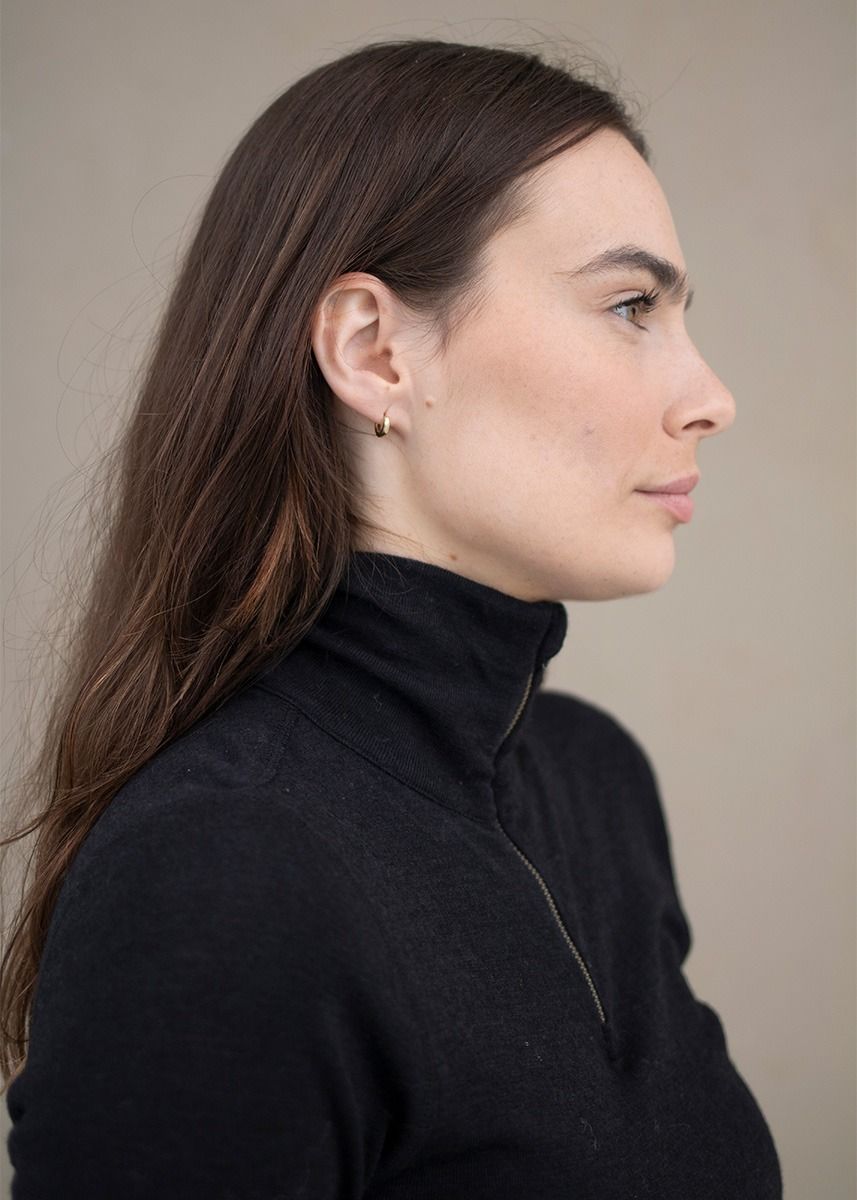 Turtrøye i ull med silke, til dame og herre - Svart