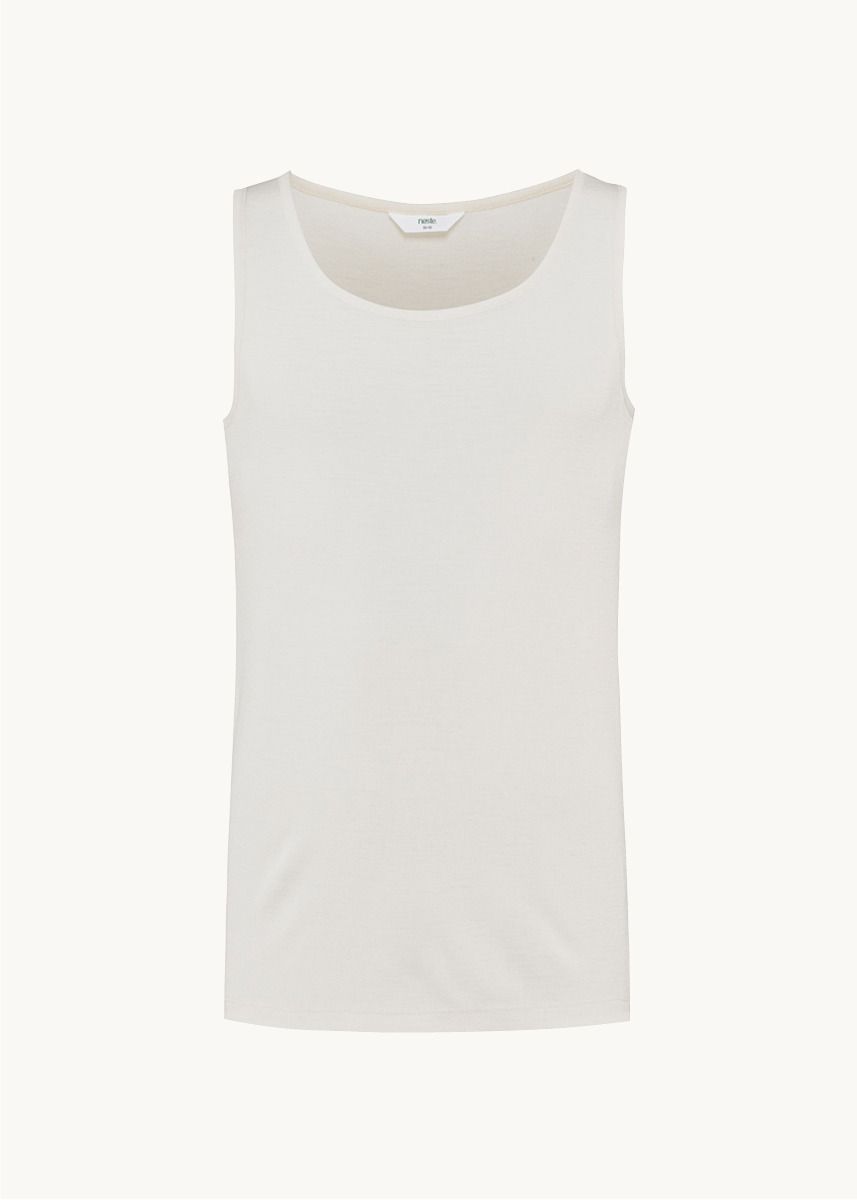Singlet i ull med silke unisex - Natur - Hvit/natur