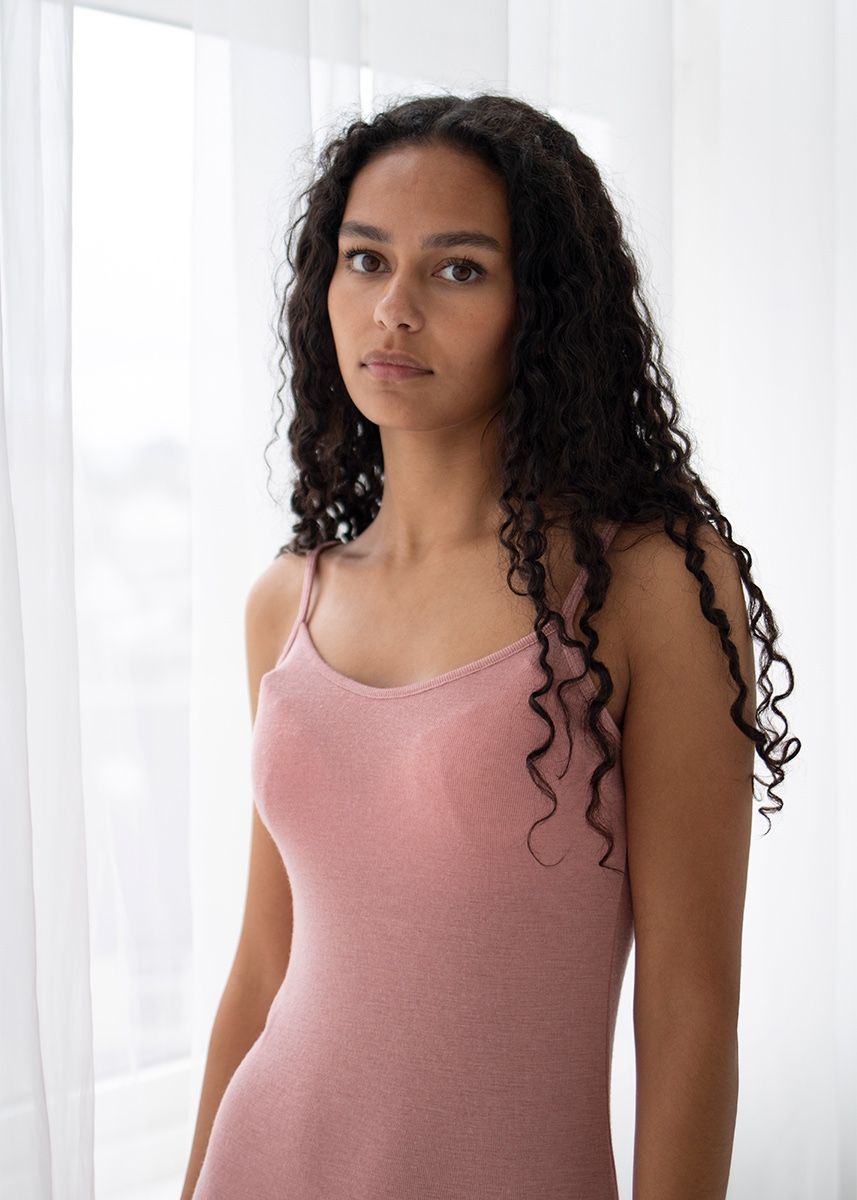 Underkjole i ull med silke - Lys rose