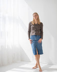 Ribbestrikket cardigan - Brun