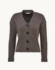 Ribbestrikket cardigan - Brun