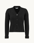 Ribbestrikket cardigan - Svart