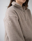Genser i ullfleece med zip - Linfarget