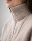Genser i ullfleece med zip - Linfarget