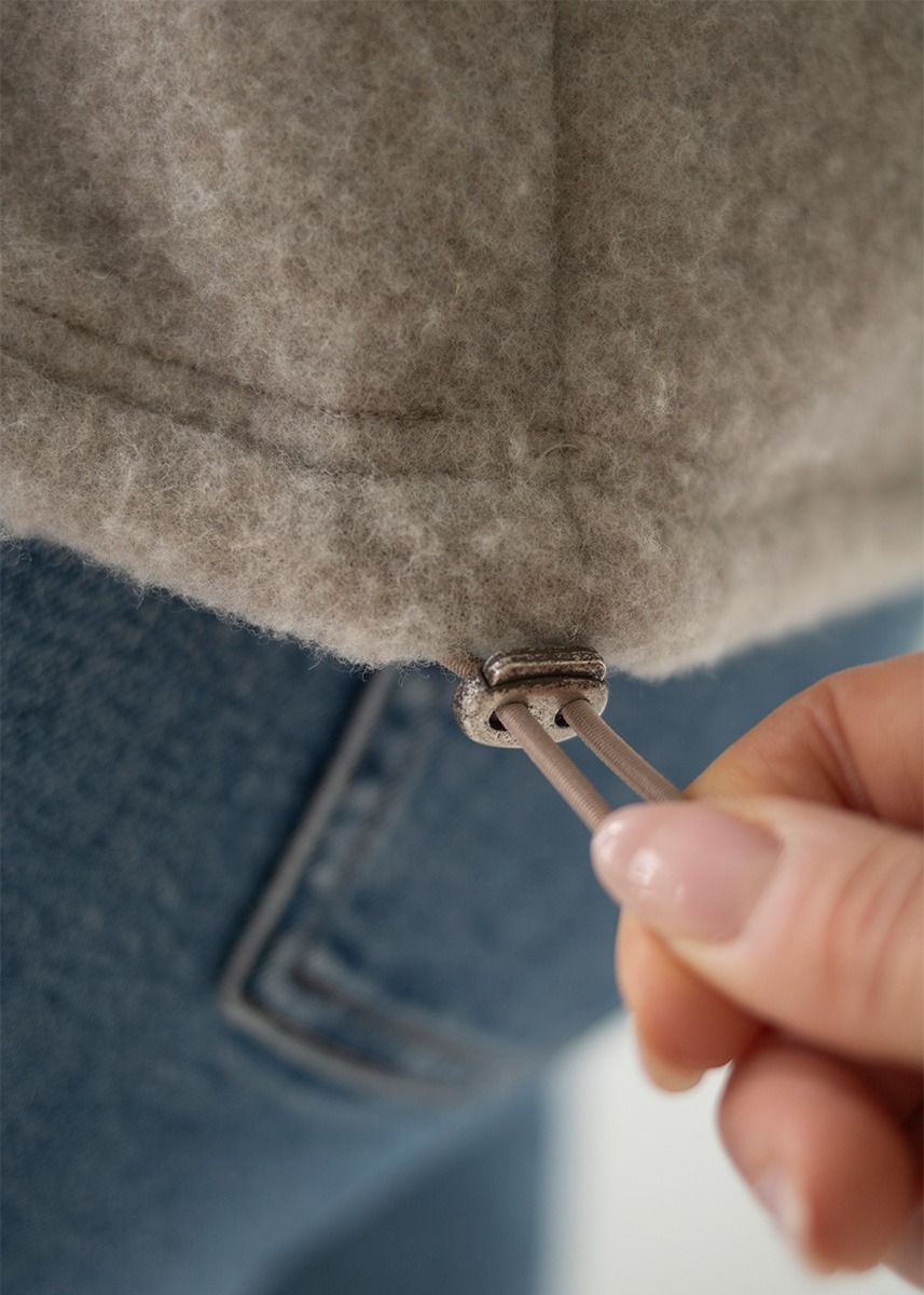 Genser i ullfleece med zip - Linfarget