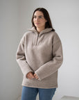 Genser i ullfleece med zip - Linfarget