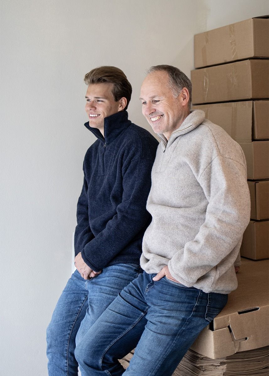 Genser i ullfleece med zip - Linfarget