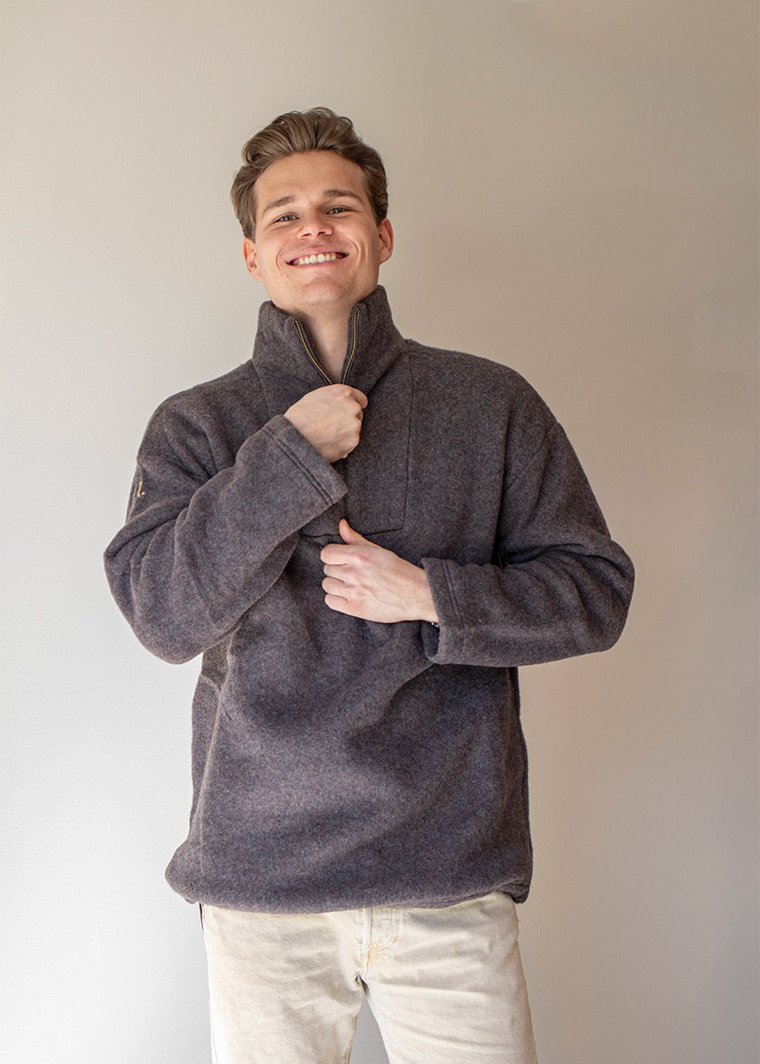 Genser i ullfleece med half-zip, unisex