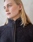 Jakke i ullfleece til dame - Naturbrun