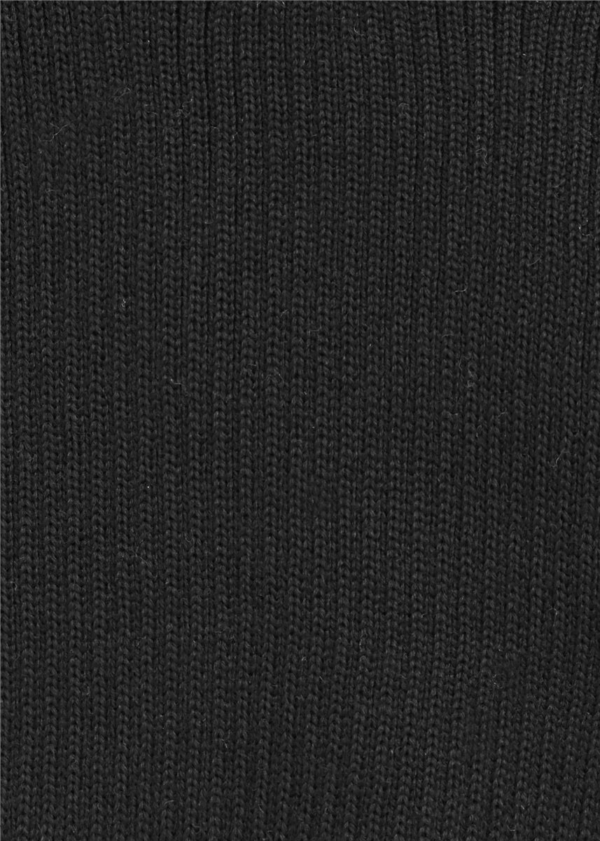 hals ribbestrikket - svart - swatch