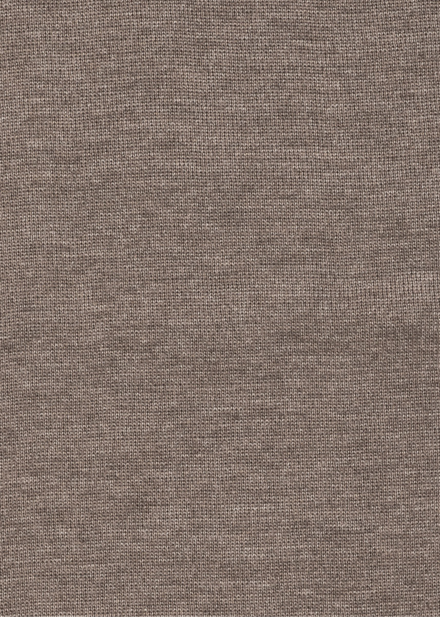 Finstrikket ullgenser halv zip - Brun - swatch