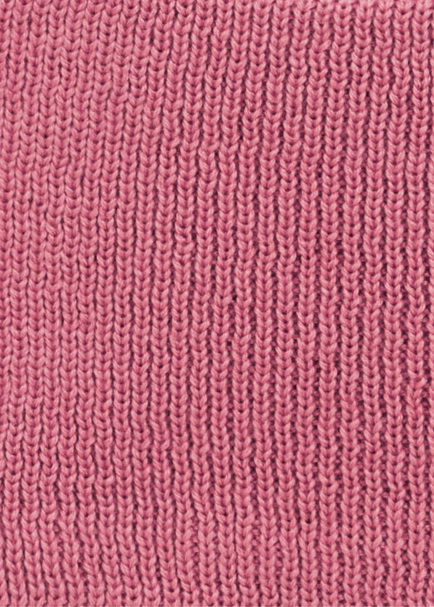 Ribbestrikket pannebånd i ull - swatch