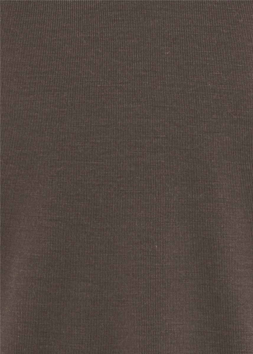 Bestefarstrøye i ull m treknapper  - Brun - swatch