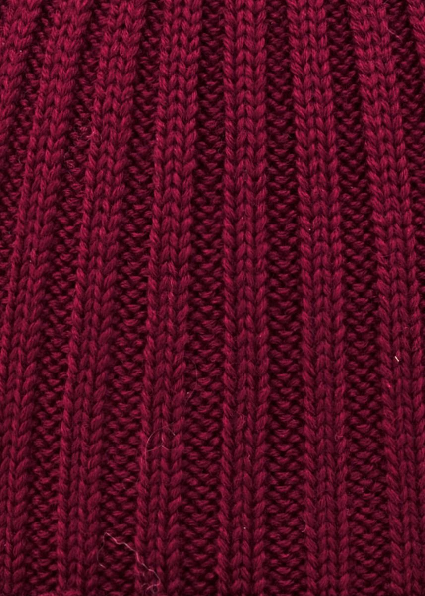 Ribbestrikket cardigan - Plommerød - swatch