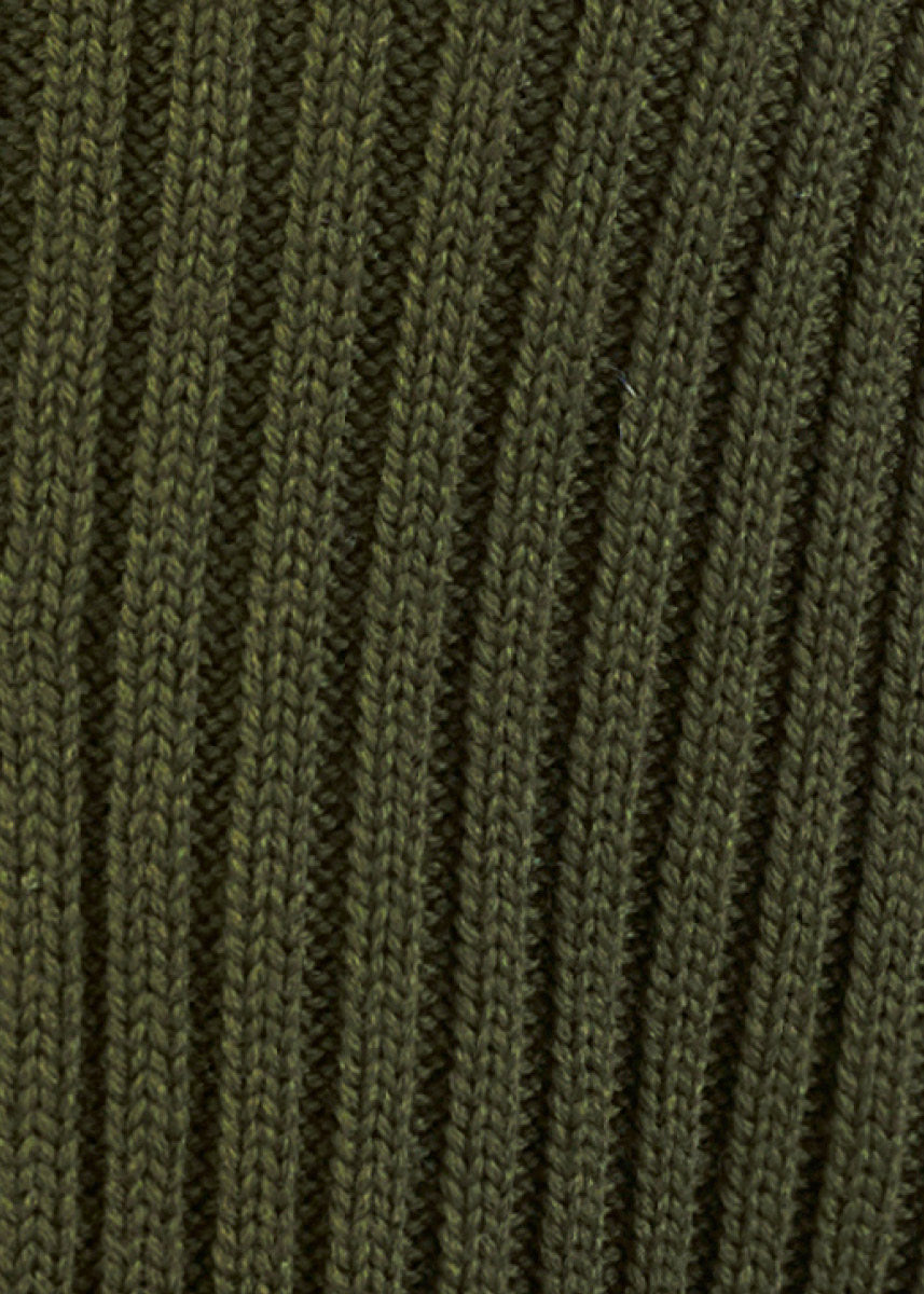 ribbestrikket cardigan - mosegrønn - swatch