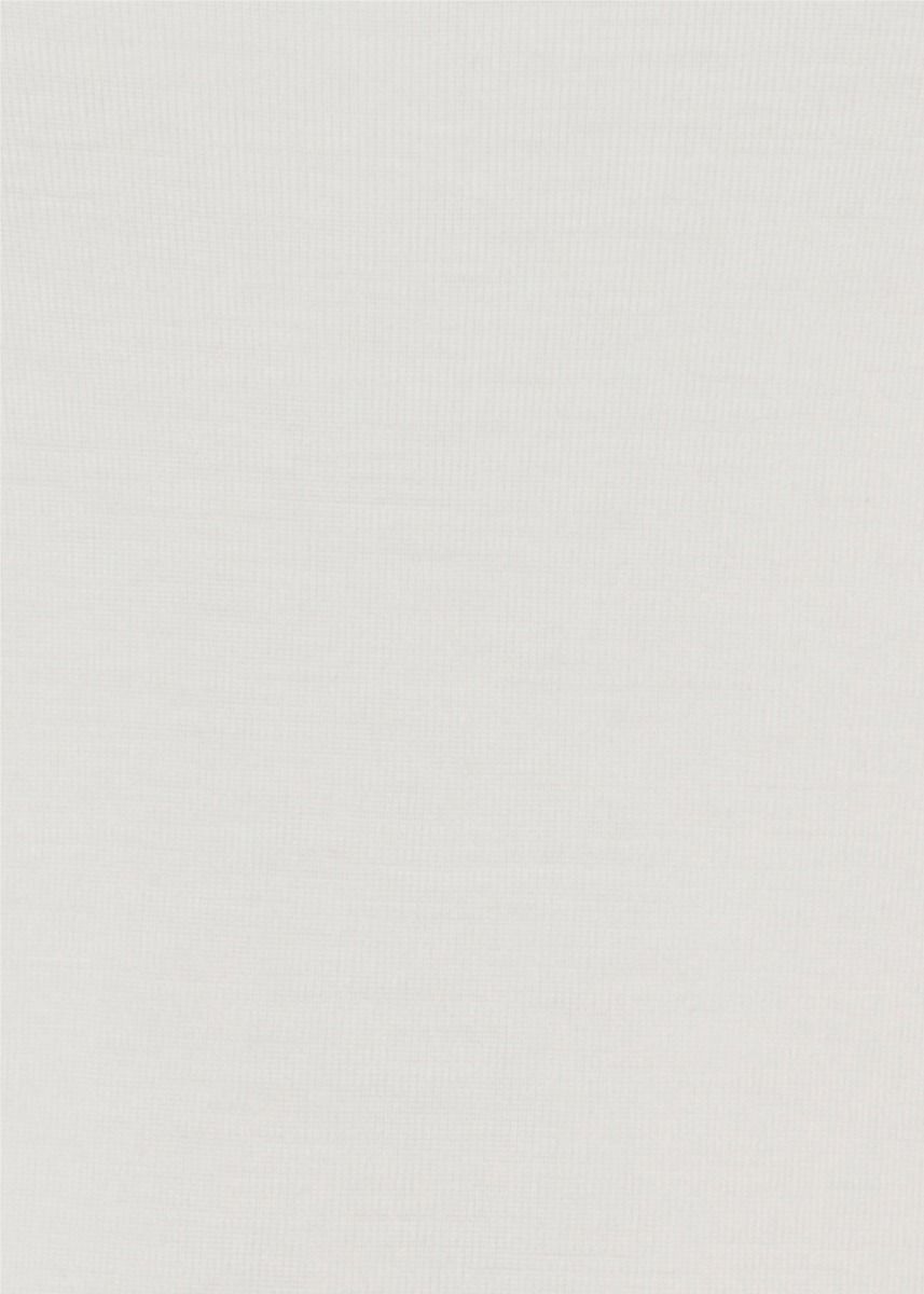 Ulltrøye med V-hals, ull med silke lang - Natur - Hvit/natur - swatch
