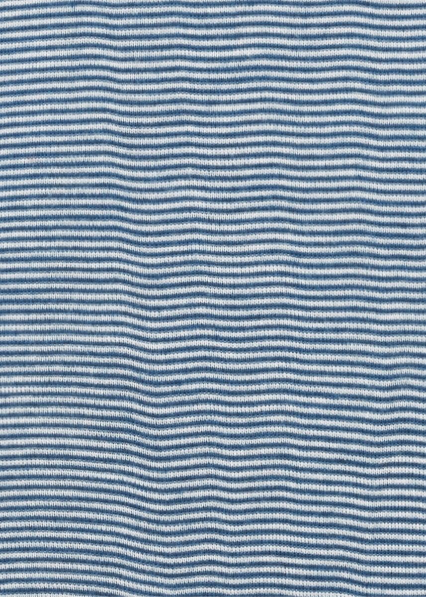 Nattkjole i ull med silke m/knapper - Dongeriblå/natur - swatch
