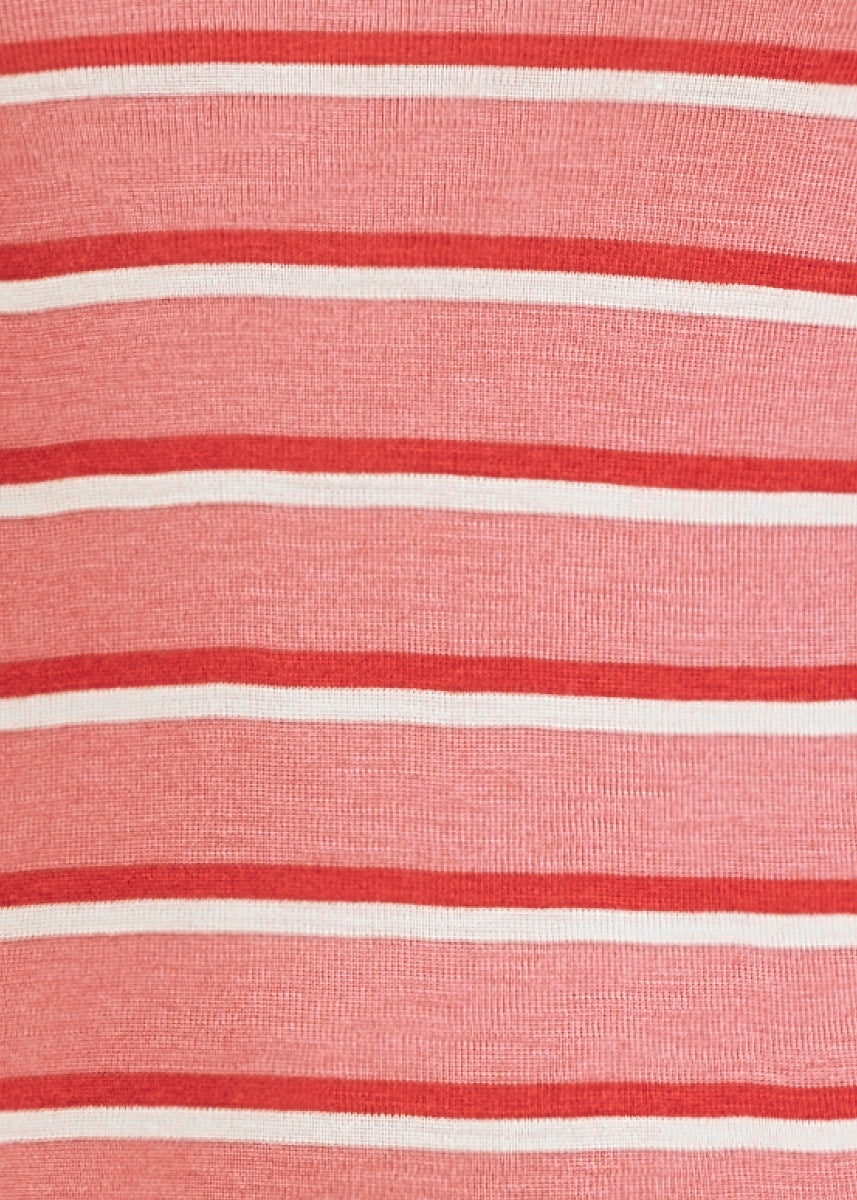 Dametrøye i ull med silke lang, 34/36 - Lys rose/jordbær/natur - swatch