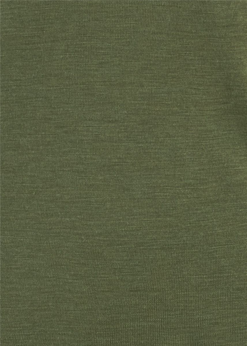Ulltrøye dame, kort erm, ull med silke - Olivin - swatch