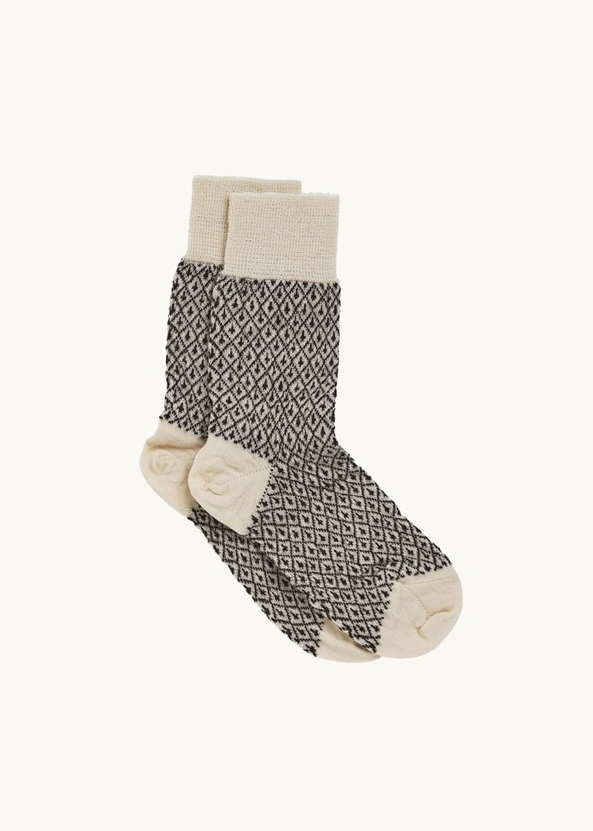 Tynne ullsokker med mønster