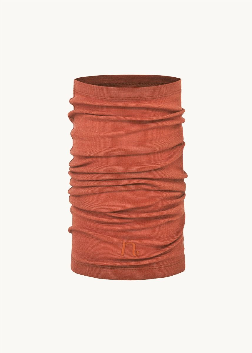 Tubehals i ull med silke