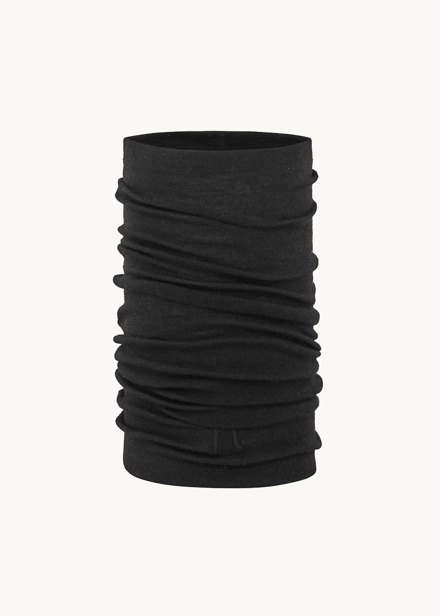 Tubehals i ull med silke