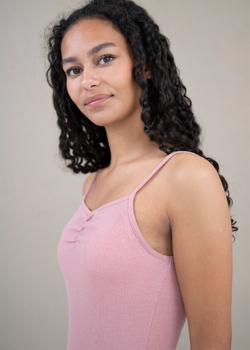 Singlet med stropper i ull med silke