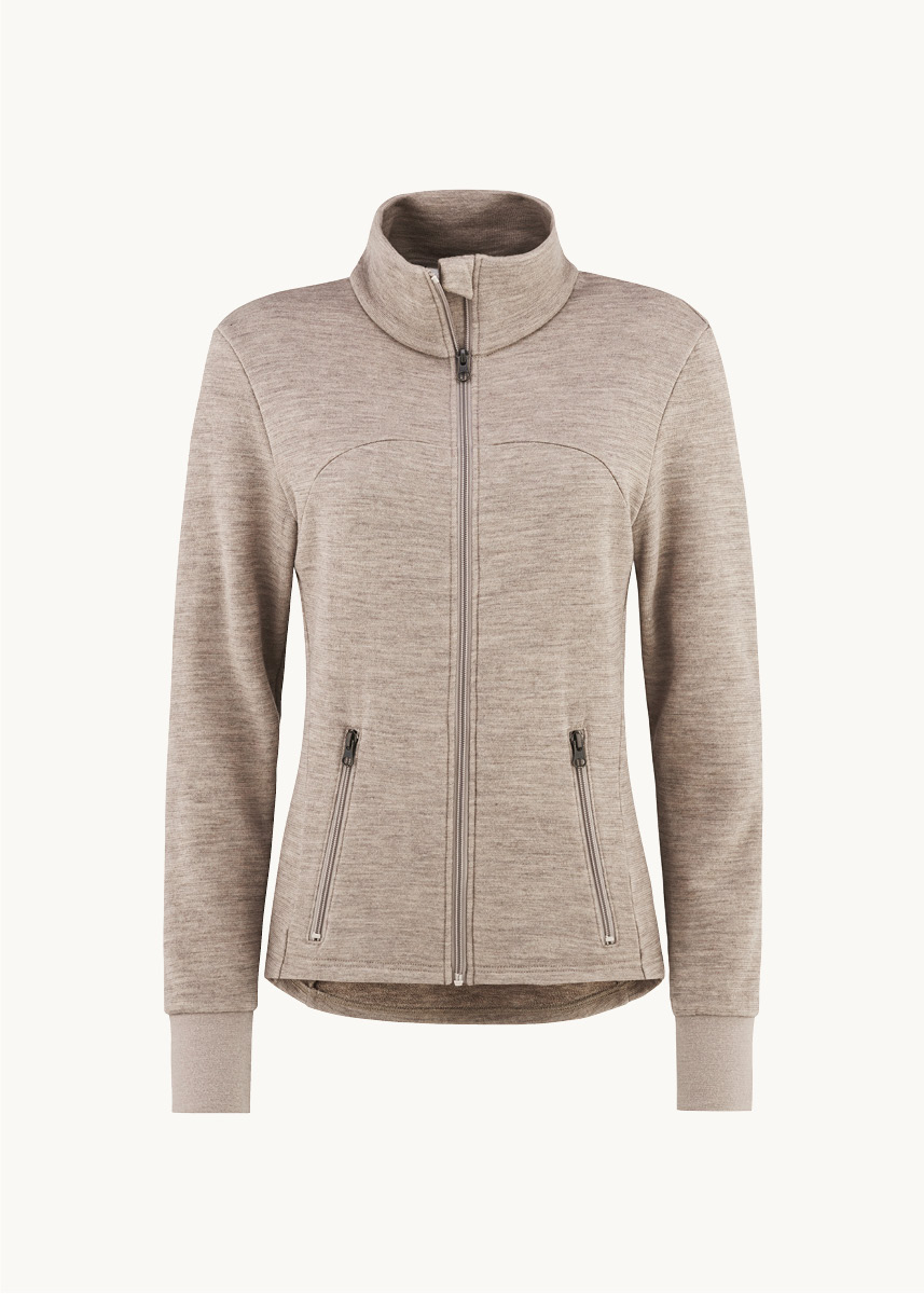 Innsvinget damejakke i ullfrott&eacute;