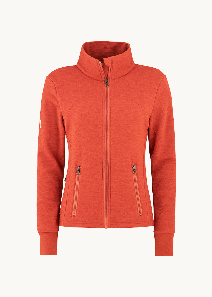 Innsvinget damejakke i ullfrott&eacute;