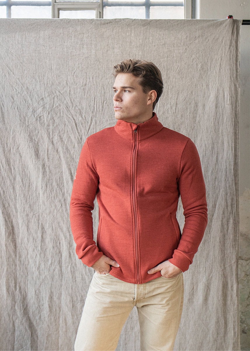 Herrejakke i ullfrott&eacute;