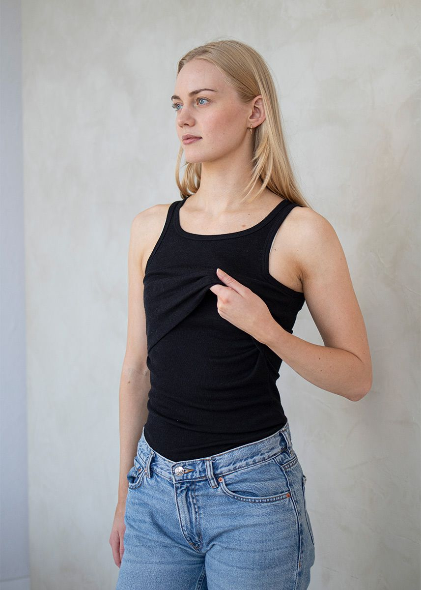 Ammetopp i ull med silke