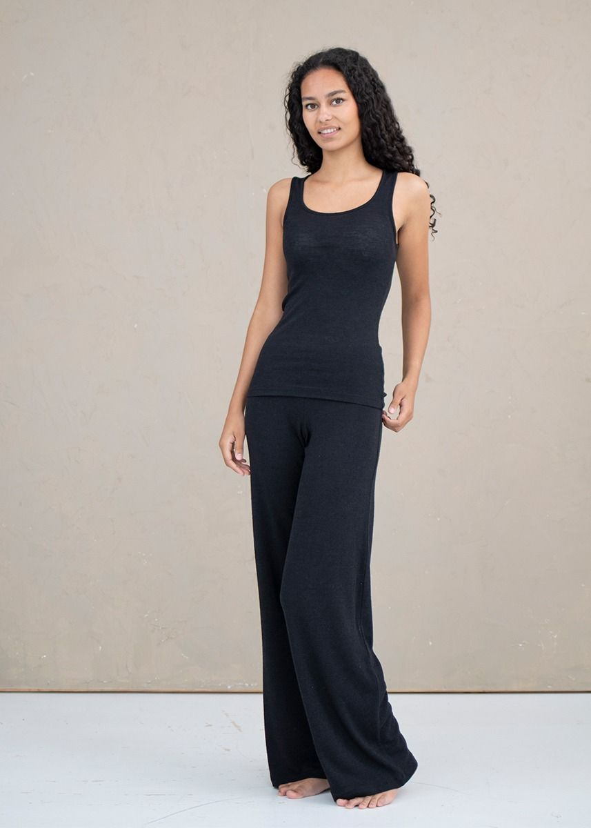 Vid bukse i ull med silke