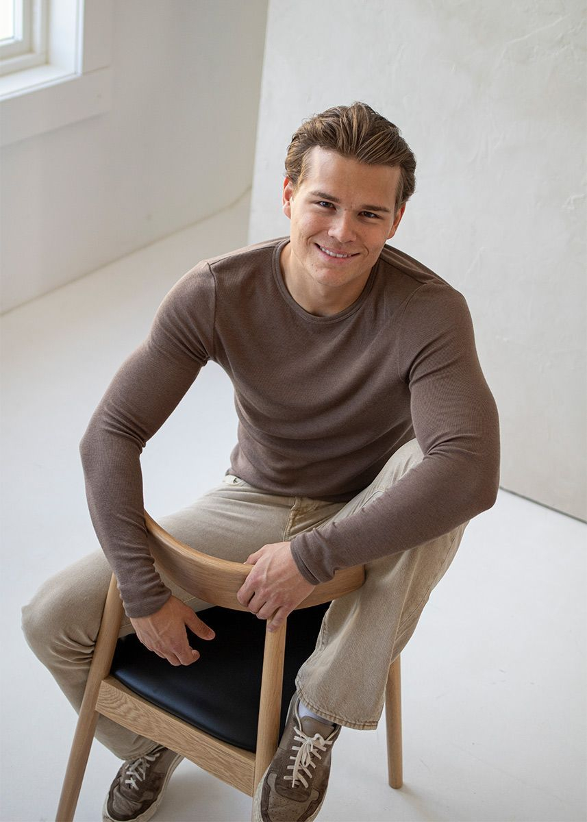 Genser i ull med silke, herre