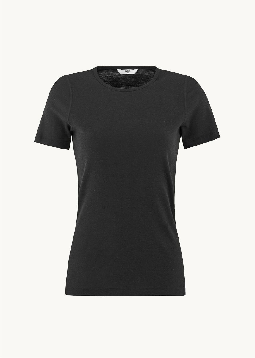 T-skjorte i ull med silke, dame