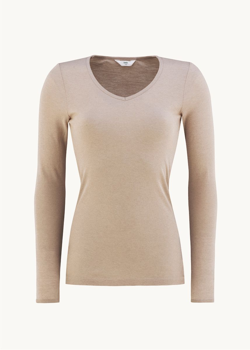 Genser v-hals i ull med silke