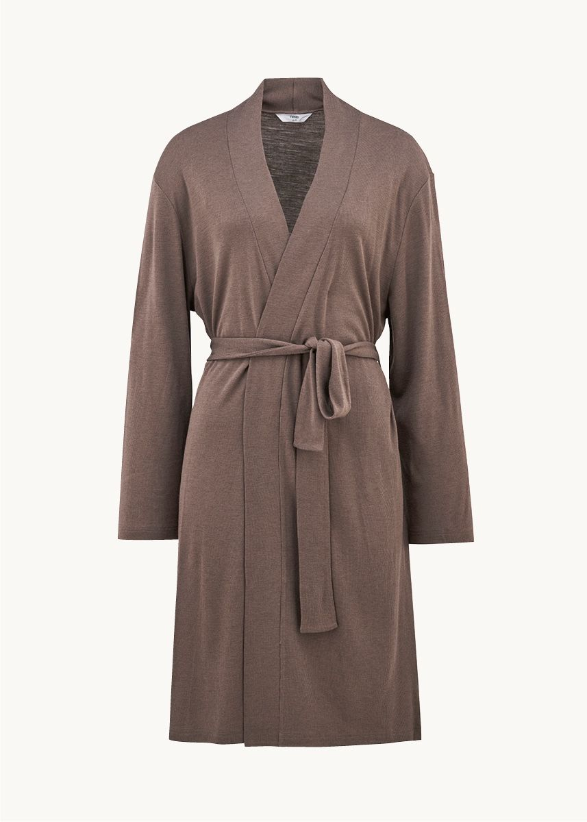 Kimono i ull med silke