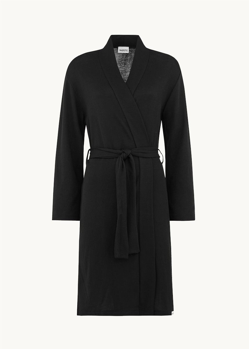 Kimono i ull med silke