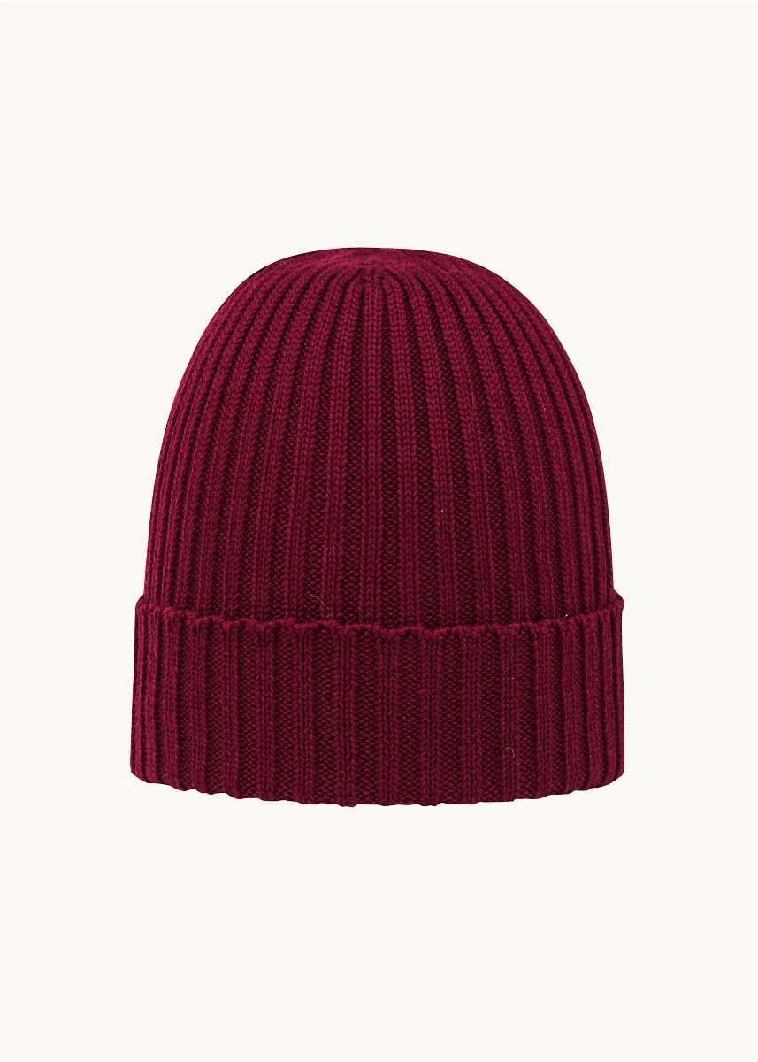 Ribbestrikket lue i ull