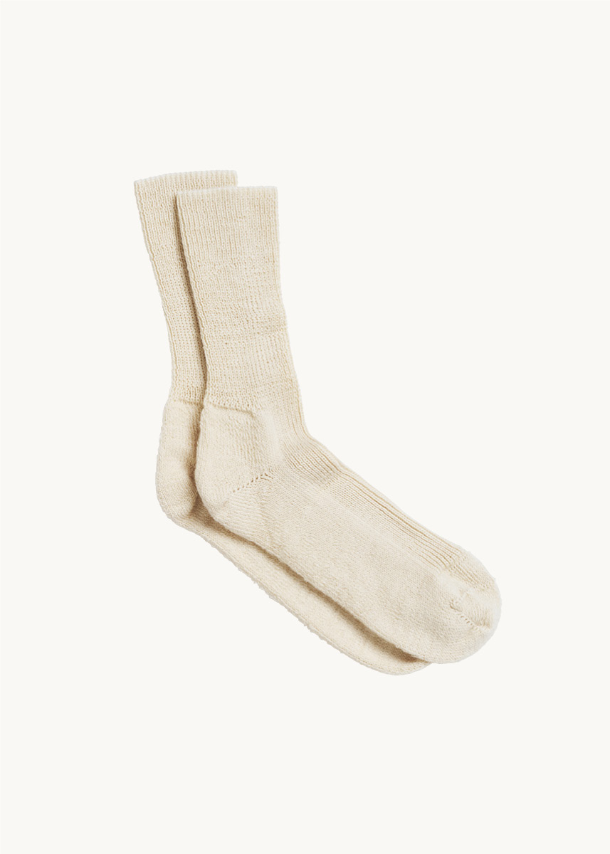 Frottésokk i ull med silke