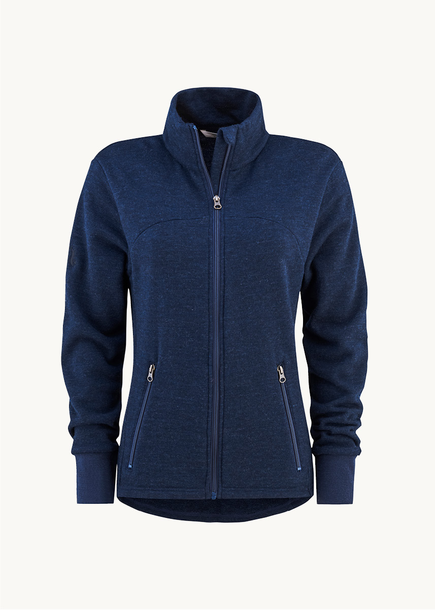 Innsvinget damejakke i ullfrotté